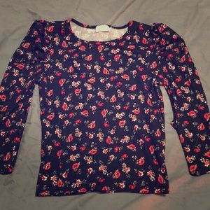 Black blouse with red floral design  brand new